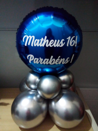 Balão metalizado redondo decorado